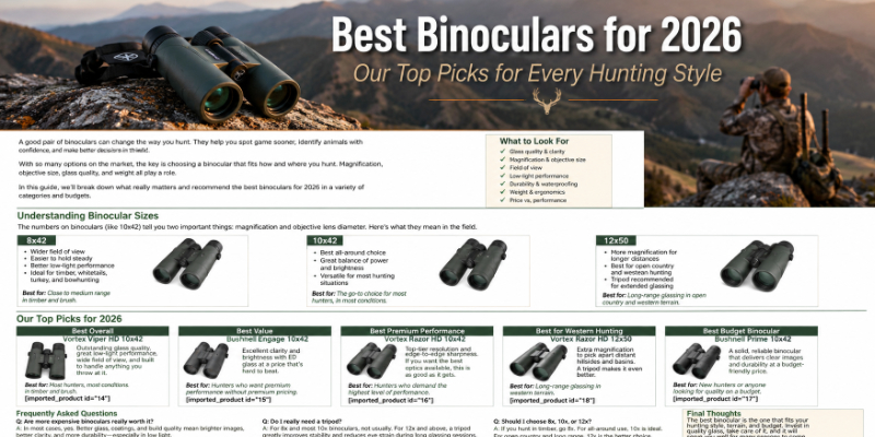 Best Binoculars for Hunting in 2026: Choosing the Right Glass for How You Hunt